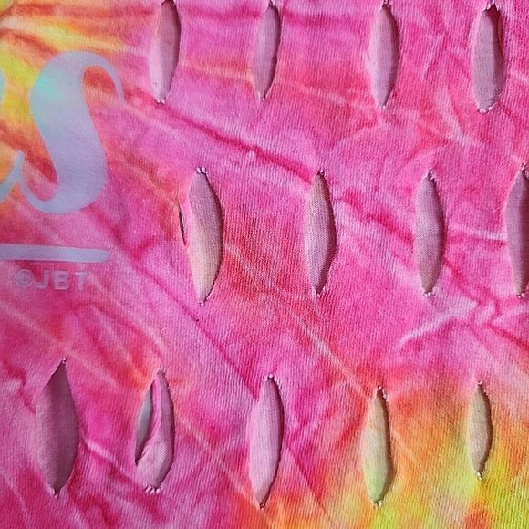 It's Better In The Bahamas‎ Freeport Spiral Tie Dye Fray Upcycle Rare T-Shirt XL - Picture 5 of 16